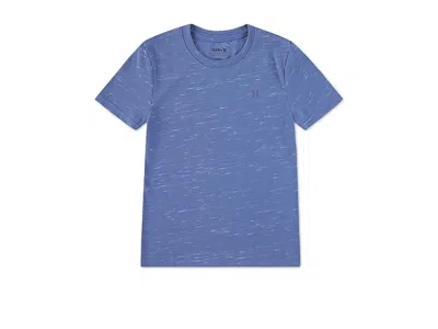 Hurley Cloud Slub Crew Neck T-shirt (little Kid) Boy's T Shirt Shoreline : 4 Little Kid, Cotton/polyester In Blue