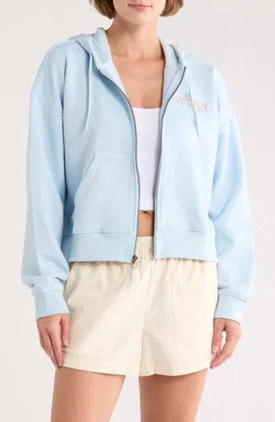 Hurley Coastline Crop Zip Hoodie In Blue