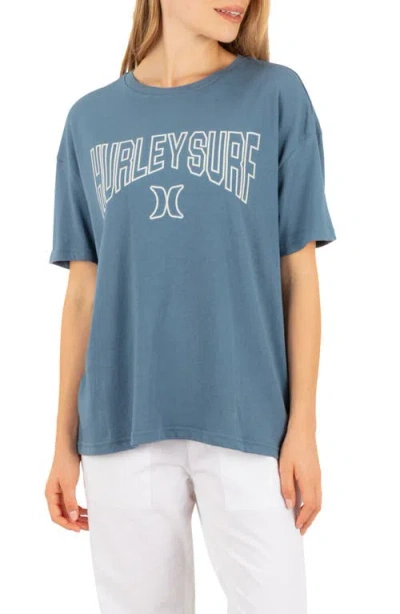 Hurley Collegiate Graphic Boyfriend T-shirt In Blue