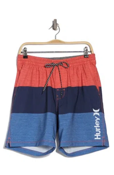Hurley Colorblocked Volley Swim Trunks In Black