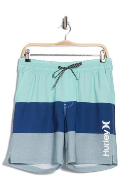 Hurley Colorblocked Volley Swim Trunks In Blue