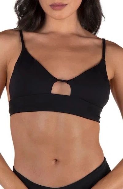 Hurley Cutout Bralette Bikini Top In Black