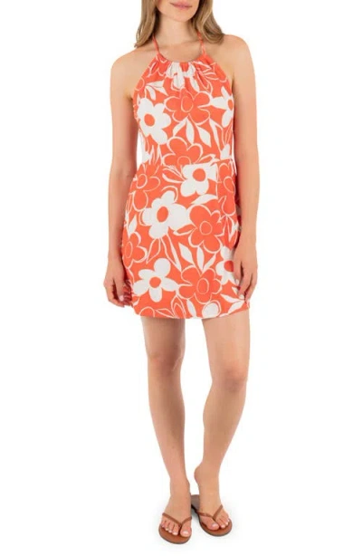 Hurley Daisy Floral Halter Minidress In Multi
