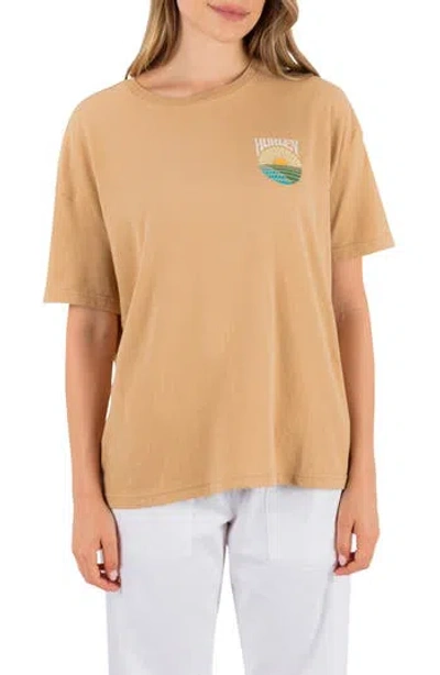 Hurley Daybreak Boyfriend Graphic T-shirt In Tan
