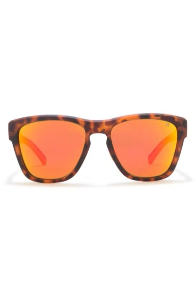 Hurley Deep Sea 54mm Polarized Square Sunglasses In Orange