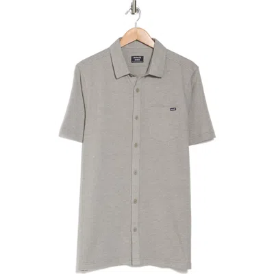 Hurley Dobby Knit Short Sleeve Button-up Shirt In Gray