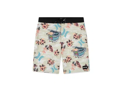 Hurley Doodle Isle Board Shorts (big Kid) Boy's Swimwear Rattan : 20 Big Kid, Elastane/mesh/polyester In White