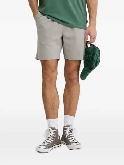 Hurley Drawstring-waist Logo-embroidered Shorts In Gray