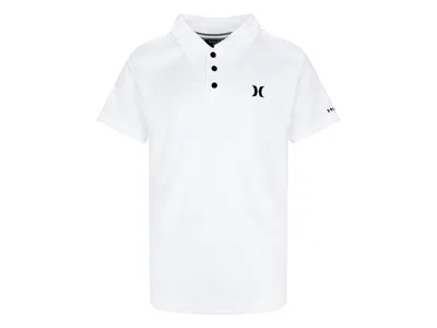Hurley Dri-fit Polo Shirt (little Kid/big Kid) Boy's Clothing White : Lg (14/16 Big Kid), Polyester/cotton