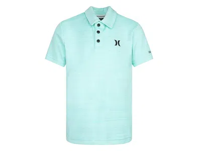 Hurley Dri-fittm Polo Shirt (little Kids) Boy's Clothing Aurora Green Heather : 7 Little Kids, Cotton/polye In Blue