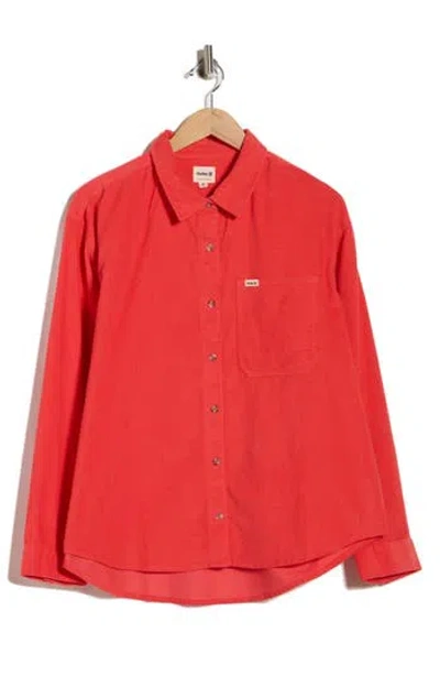Hurley Drift Cotton Overshirt In Red