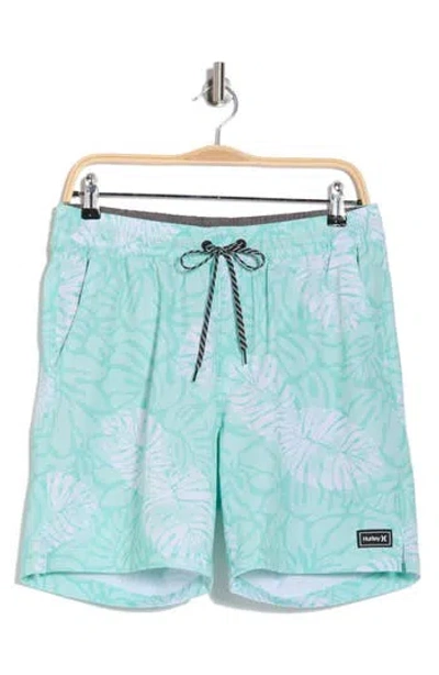 Hurley Dypsis Leaves Volley Swim Trunks In Blue
