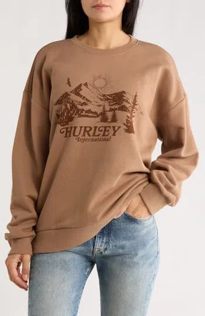 Hurley Escapism Long Sleeve Graphic T-shirt In Brown
