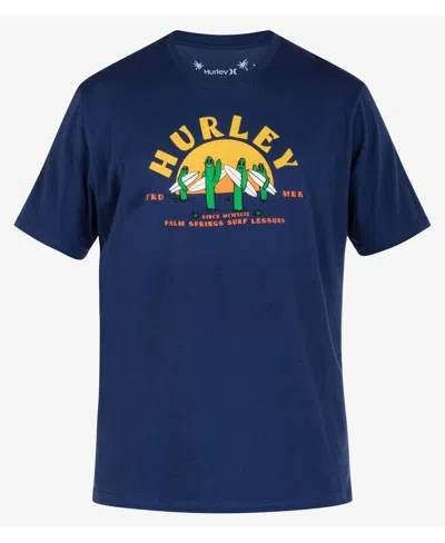 Hurley Everyday Desert Tripping T-shirts Mens Blue Cotton Short Sleeve Fts182