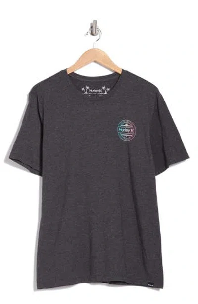 Hurley Everyday Washed Linear Strike Graphic T-shirt In Black Heather