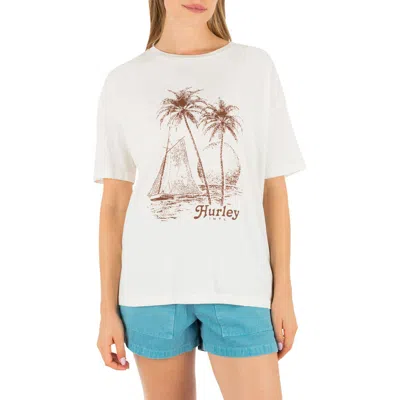 Hurley Fair Winds Relaxed Fit Graphic T-shirt In White