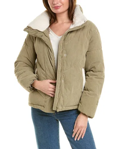 Hurley Fairsky Quilted Corduroy Puffer Jacket In Green