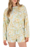 Hurley Fall Palms Boxy Crewneck Sweatshrit In Multi