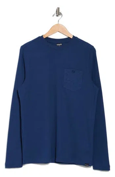 Hurley Men's Felton Thermal Crew Long Sleeve Shirt In Blue Void