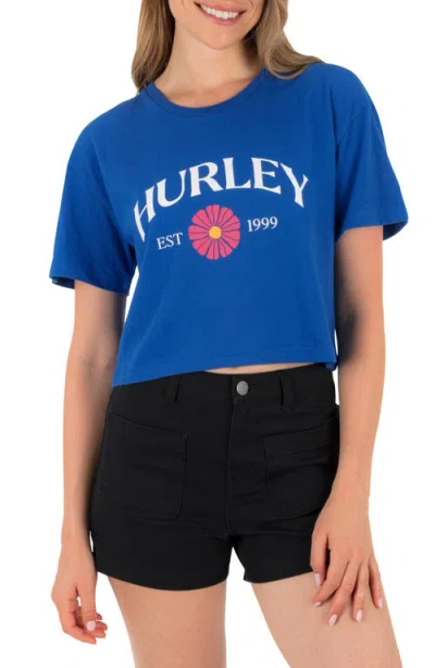 Hurley Fine Establishment Cotton Graphic T-shirt In Blue