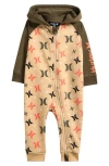 Hurley Babies'  Fleece Hooded Coverall In Brown