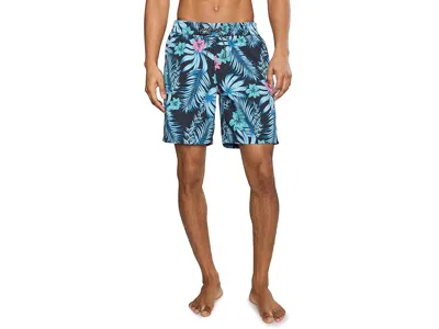Hurley Floral Volley Swim Shorts In Blue