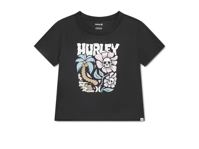 Hurley Flower Skel T-shirt (big Kid) Girl's T Shirt Black : Xl (16 Big Kid), Cotton/polyester