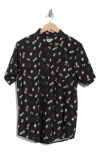 Hurley Freaky Tiki Short Sleeve Cotton Button-up Shirt In Black
