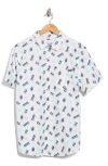 Hurley Freaky Tiki Short Sleeve Cotton Button-up Shirt In White