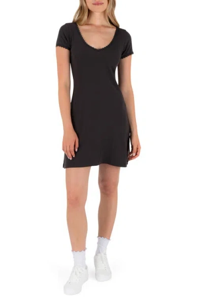 Hurley Gem Cotton Rib Minidress In Black