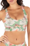 Hurley Gingko Cloud Strappy Bikini Top In Multi