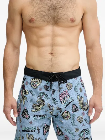 Hurley Graphic-print Board Shorts In Blue