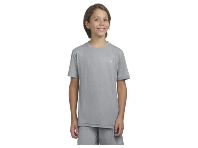 Hurley H20-dri Sunset Knit T-shirts (big Kid) Boy's T Shirt Dark Grey Heather : Lg (14/16 Big Kid), Elastan In Blue