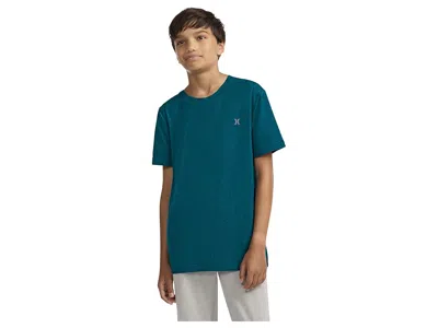 Hurley H20-dri Sunset Knit T-shirts (big Kid) Boy's T Shirt Deepwaters Heather : Xl (18/20 Big Kid), Elasta In Blue