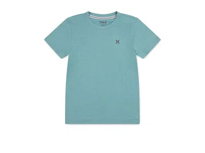 Hurley H20-dri Sunset Knit T-shirts (little Kid) Boy's T Shirt Harbor Green Heather : 4 Little Kid, Elastan In Blue