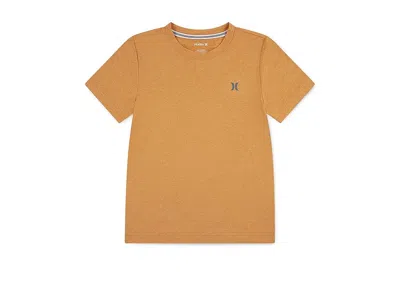 Hurley H20-dri Sunset Knit T-shirts (little Kid) Boy's T Shirt Orange Cream Heather : 5 Little Kid, Elastan In Brown