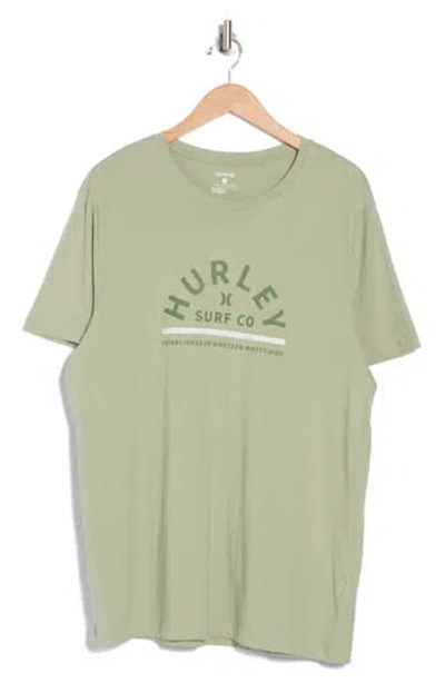 Hurley Half Moon Cotton Graphic T-shirt In Olive Canvas