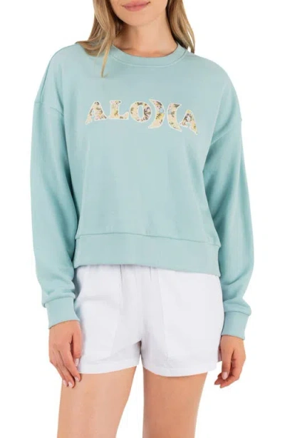 Hurley Hello Aloha Oversize Relaxed Sweatshirt In Blue