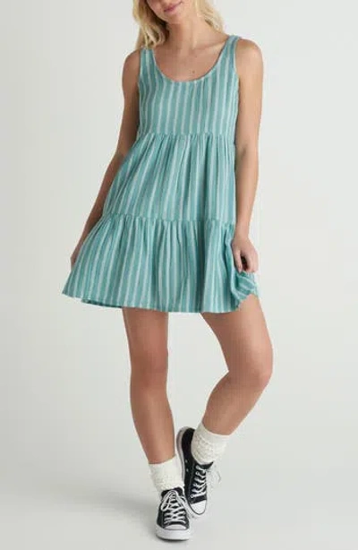 Hurley Hidden Treasures Babydoll Minidress In Green