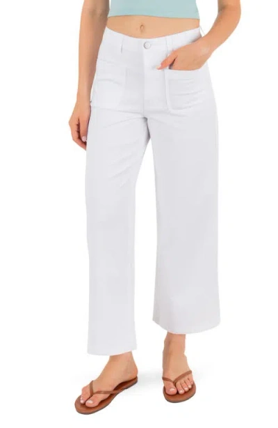 Hurley Horizon Patch Pocket Ankle Wide Leg Twill Pants In White