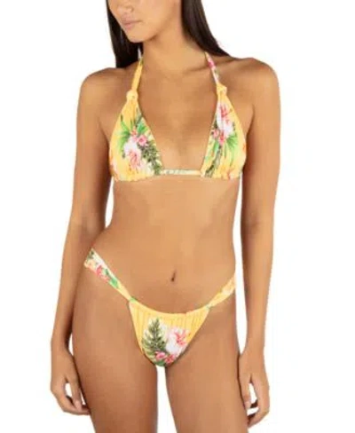 Hurley Hurly Juniors Printed Triangle Bikini Top Bottoms In Multi