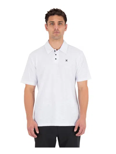 Hurley Icon Slub Polo Shirt Men's White Short Sleeve Golf Performance Dsgl763