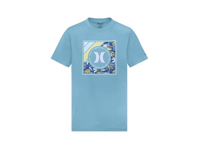 Hurley Illuminate Graphic T-shirt (little Kid) Boy's T Shirt Harbor Green : 4 Little Kid, Cotton/polyester In Blue