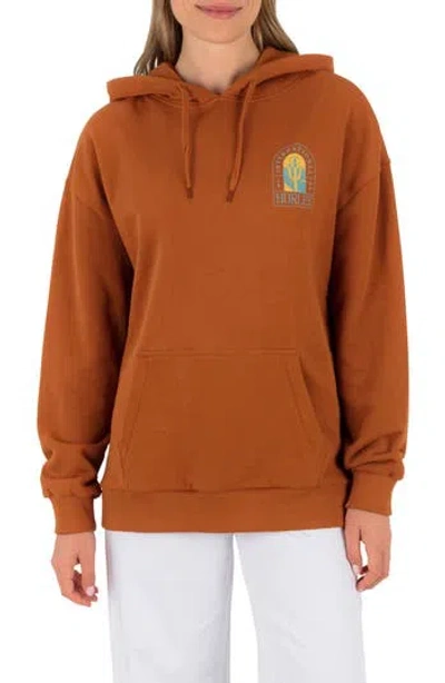Hurley Immerse Oversize Graphic Hoodie In Brown