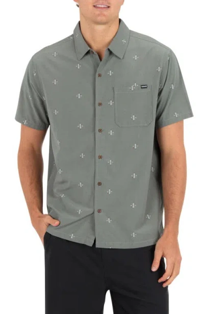Hurley Incon Aero Short Sleeve Button-up Shirt In Green