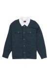 Hurley Industry Faux Shearling Lined Canvas Jacket In Blue