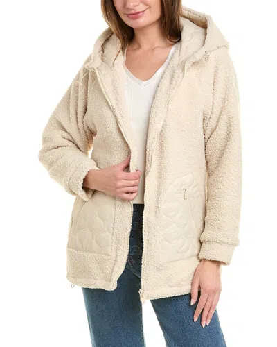 Hurley Irving Hooded Sherpa Jacket In White
