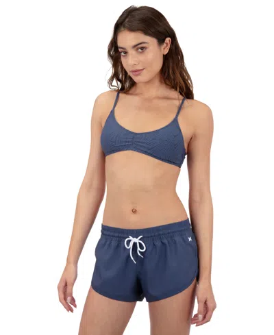 Hurley Juniors' 2.5" Dolphin-hem Board Shorts In Blue