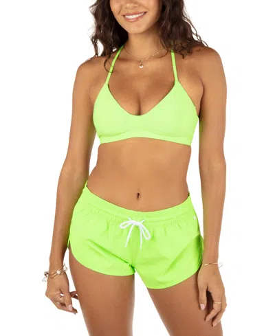 Hurley Juniors' 2.5" Dolphin-hem Board Shorts In Key Lime