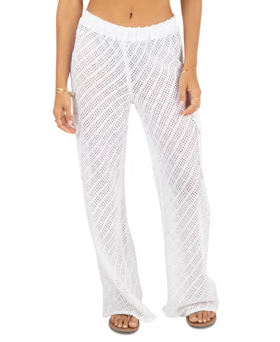 Hurley Juniors' Cotton Crochet Cargo Beach Pants In White